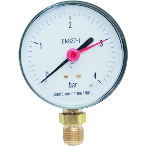 Manometro radiale ø 63 d.63 40 bar con attacco 1/4" e cassa in ABS