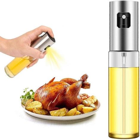 Flacon pulvérisateur rechargeable pour huile et huile d'olive, 105 ml, pour salades, grillades et application contrôlée d'assaisonnements en cuisine.-AquaForge (1/5)