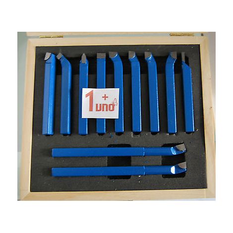 UTENSILI TAGLIO LAME ACCIAIO PER TORNIO 16X16 MM 11 PEZZI PZ BRASATI CASSETTA