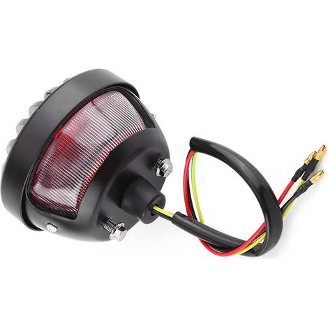 Feu arrière rond noir pour moto, compatible avec les modèles Bobber, Chopper, scooters et quads. (1/5)