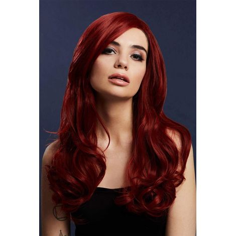 Fever Khloe Wig - True Blend - Ruby Red - Long Wave - Centre Parting - 56cm/22in - 70290