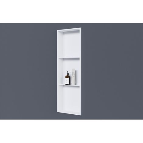 Wandnische Bernstein NT309010X Edelstahl 30x90x10cm mit Ablagefach Weiß