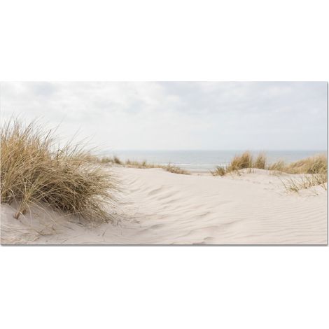 CRÉDENCE CUISINE Nuages - Paysage de dunes - Sable 120x60 cm (1/3)