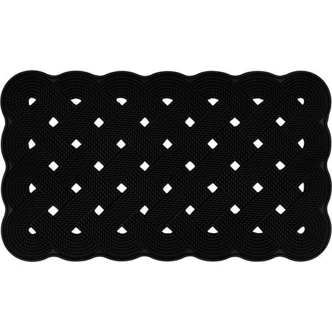 Trellis Rope Design Rubber Scraper Doormat, 40x70cm (1/4)
