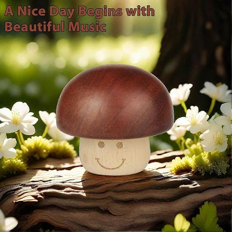 Die Spieluhr „You Are My Sunshine“ aus graviertem Holz im Vintage-Stil mit einem niedlichen Aufziehpilz ist das ideale Geschenk für Freund, Ehefrau oder Ehemann. (1/5)