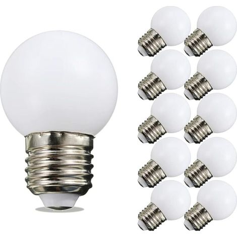 Lot de 10 ampoules LED E27 blanc froid 1W, culot E27, intensité variable.-AquaForge (1/5)