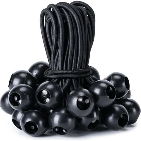 Lot de 30 boules élastiques, 10 cm de diamètre, pour la fixation de bâches, tentes, chargements, câbles et tuyaux.