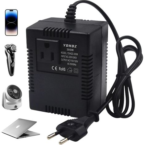 Convertitore di tensione da 220 V a 110 V, trasformatore di tensione, convertitore di spina UE, convertitore di tensione del trasformatore di potenza (1/5)