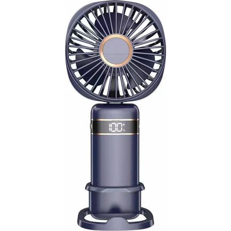 Ventilador USB - Ventilador Portátil - 5 Velocidades - Batería 1200 mAh - Autonomía Hasta 8 h - Para Casa Oficina y Exterior - Incluye Soporte y Cordón de Transporte (1/5)