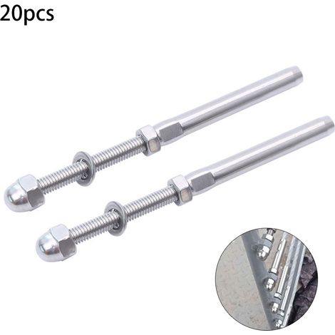Kit de 20 pièces pour garde-corps en fil d'acier inoxydable T-316, quincaillerie pour poteaux d'escalier et de terrasse. (1/5)