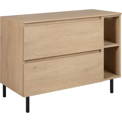 Mobile da bagno 100 cm (80+20) con piano superiore + piedini per mobile, Colore: Rovere Chiaro, 100 x 46 x 80,7 cm (1/4)