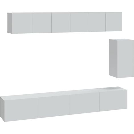 Maison Exclusive - 6-tlg. TV-Schrank-Set Weiß Holzwerkstoff (1/5)