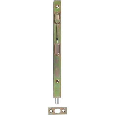 Verrou à levier 16x250 mm acier zingué blanc – Gâche incluse – Pour portes battantes et fenêtres – Installation encastrée – Jardinier Massard