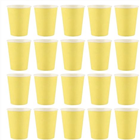 20x Yellow Paper Cups Solid Colours Birthday Catering (1/5)