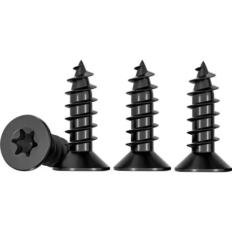 Vis à bois Torx Noir 50 pièces, vis à tête fraisée M4 X 20 mm en acier inoxydable A2 filetage total pour plaques d'aggloméré, vis auto-perceuses, vis universelles, Torx TX20 (1/5)