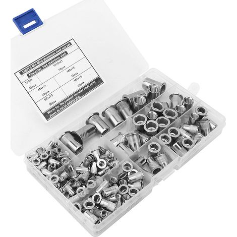 160 Stück M3-M10 Nietmuttern aus Edelstahl 304 für Befestigungselemente, Hardware-Zubehör (1/5)