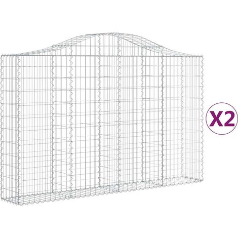 Maison Exclusive - Gabionen mit Hochbogen 2 Stk. 200x30x120/140cm