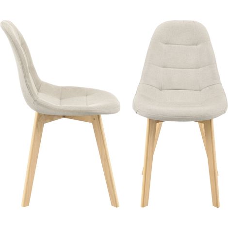 Juego de 2 sillas de comedor 86 x 53 x 47 cm beige 030006733 (1/5)