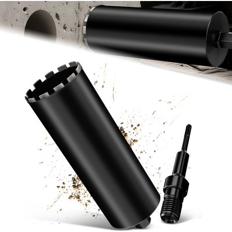 Couronne de Forage Diamantée avec Segment turbo, Ø 150 mm et Adaptateur SDS Plus, Foret avec Emmanchement 1 1/4" Et Longueur Totale de 460 mm