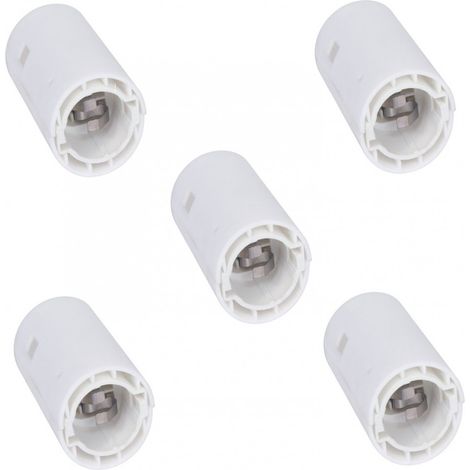 Debflex – Lot de 5 douilles électriques automatiques B22 – Polyamide blanc – 100W – Tension 250V – Installation rapide