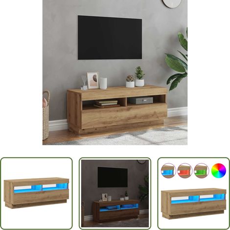 LED-Leuchten - TV-Schrank mit LED-Leuchten Artisan-Eiche 100x35x40 cm (1/5)