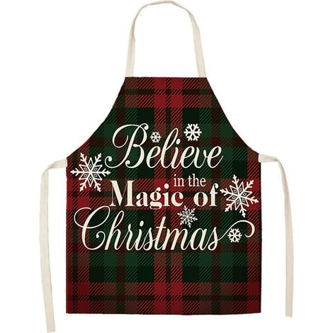 Tablier De Cuisine - Motif Plaid Buffalo Rouge Et Noir - Ajustable - Pour Cuisiner Boulangerie Grillade Fêtes - 1 Pièce (1/5)