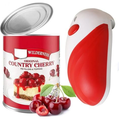 Offre du jour Cieatiam 2024 : Ouvre-boîte électrique, lame tranchante, bord lisse, poignée confortable, ouvre-bouteille mains libres à piles, compatible avec les aliments, facile à utiliser, multifonc (1/5)