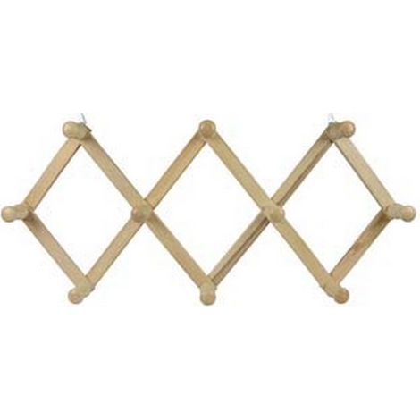 1PZ APPENDIABITI ESTENSIBILE IN LEGNO 10 POSTI NATURALE - cm.32x79
