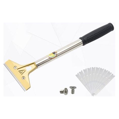 Grattoir pour Plaque avec 10 Lames Métalliques, Heavy Duty Scraper, Universel Grattoirs pour Vitre, Vitrocéramique, Plaque à Induction, Voiture, Miroir, Autocollant, Nettoyage (avec vis) (1/5)