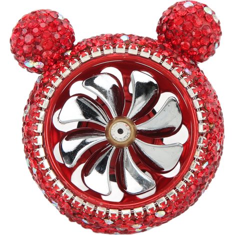 Décoration voiture rouge strass scintillants forme mignonne parfum bouche aération accessoire intérieur habitacle (1/5)