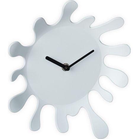 Reloj de pared original moderno mancha de pintura 30 x 30 cm diseño decorativo ambiente acogedor de plástico blanco 130013269 (1/4)
