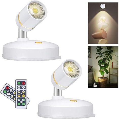 Spot sans fil à piles, éclairage d'intérieur LED avec télécommande, éclairage indirect sans fil pour la mise en valeur d'œuvres d'art et d'objets muraux