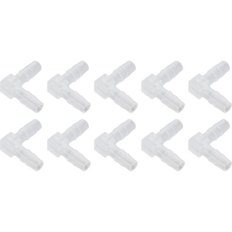 10 Pièces Coude Tuyau Barbe Plastique L Forme Raccord 90 Degrés égal Barbelé Joint Adaptateur Tuyau Connecteur Adaptateur pour Aquarium(6mm) (1/5)