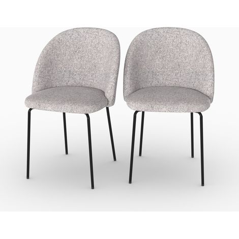 Lot de 2 chaises en tissu chiné gris clair - KARL