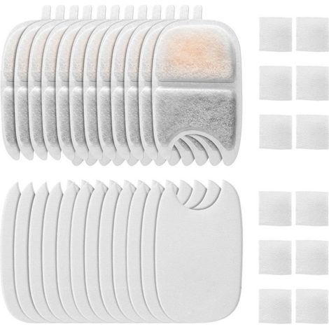 Filtres pour fontaine à chat - KZQ - Feelneedy 4L - 12 pièces - Charbon actif - Éponges pré-nettoyées