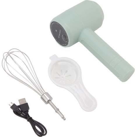 Automatischer elektrischer Handmixer, USB-aufladbar, tragbar, kabellos, zum Backen von Kuchen, Eiern, Sahne, hellcyan (1/5)