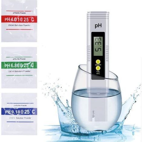 Testeur pH Mètre PH Metre Electronique avec écran LCD Test de pH pour Piscines Testeur Piscine Testeur Spa Plage de Mesure de 0 à 14 pH pour Aquarium, Piscine, Hydroponie B (1/5)