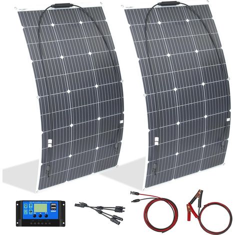 Panneaux Solaire Flexible 200W 12V/24V Kit Idéal pour Camping Bateaux Camping cars (1/5)