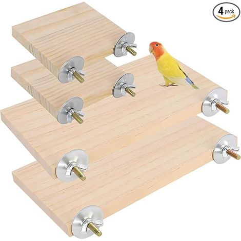 Wooden Rectangular Platforms for Parrots, Chinchillas, Hamsters and Small Animals (1/5)
