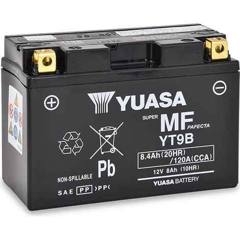 Batterie moto YUASA YT9B-BS 12V 8.4AH 120A (1/5)