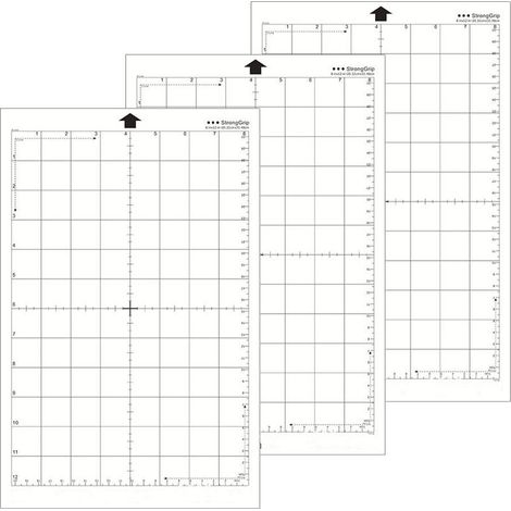 VURAHOME - Tapis de Découpe Adhésif Transparent de rechange avec Grille de Mesure, 8 de 12 Pouces, pour Machine de Decoupe Silhouette Portrait Silhouette Cameo/Cricut Explorer et plus, 3pcs (1/5)