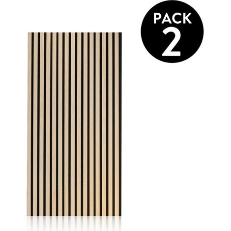 Pack 2 paneles acústicos Noiseless 120 Negro - Roble 60cm (ancho) x 120cm (alto) (1/5)