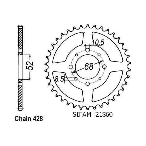 Couronne Ts 80 Er 1981-1982 - 428 - 42 Dents - Similaire JTR802