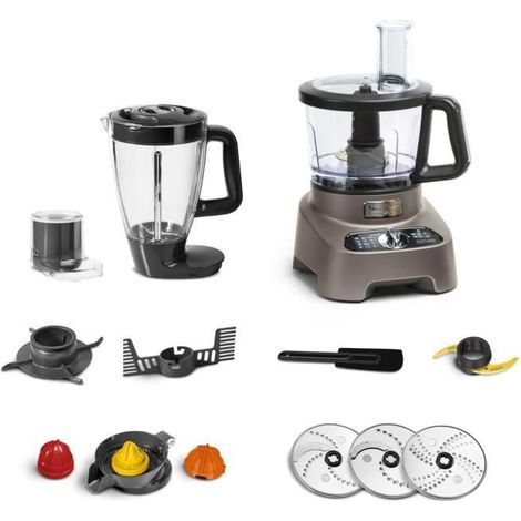 Moulinex FP825E10 Double Force robot multifonction noir gris (1/5)