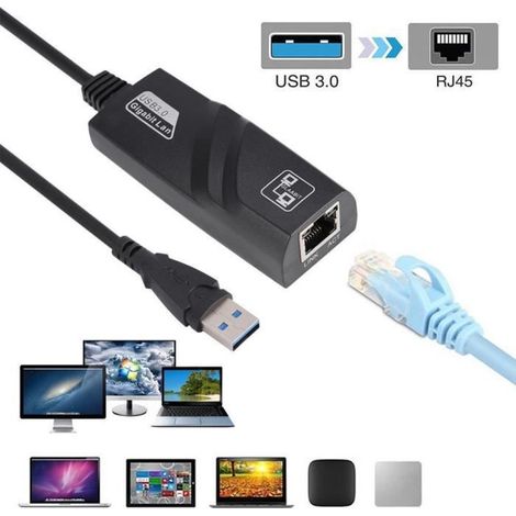 Juce® Réseau Adaptateur USB 3.0 vers RJ45 Gigabit Ethernet USB Réseau à 1000 Mbps (1/4)