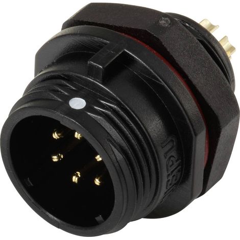 Connecteur pour montage en facade embase mâle 6 pôles 5 A 125 V/AC IP68 Weipu SP1312 / P 6 D28906 (1/4)