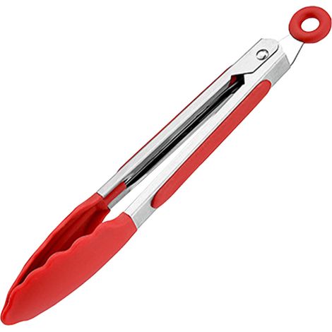 Cuiseur vapeur de cuisine, pince de cuisson antidérapante en silicone résistant aux hautes températures, rouge, 18 cm (7 pouces) (1/5)