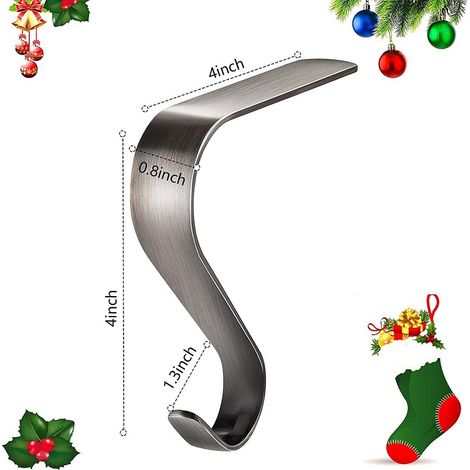 Filiyano – Support de bas de Noël en métal argenté, lot x2, compatible Eld (1/4)