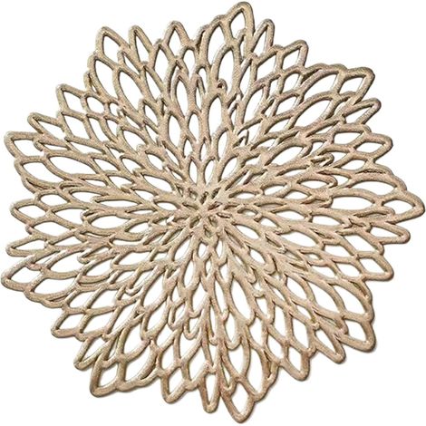 Placemat - Rond - Vinyle Pressé - 38 cm - Pour Table À Manger - Lavable - Décoration De Table - Lot De 1 (1/5)
