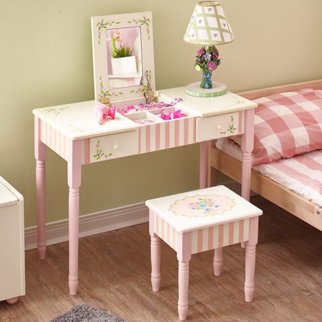 Fantasy Fields „Bouquet“ Schminktisch, Hocker und Tischspiegel aus Holz für Kinder W-3843G (1/5)